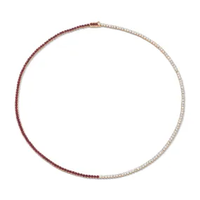 DIAMOND AND RUBY HEPBURN CHOKER 16"