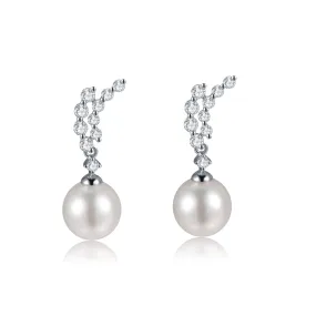 Diamond branch Sea Pearls Earrings