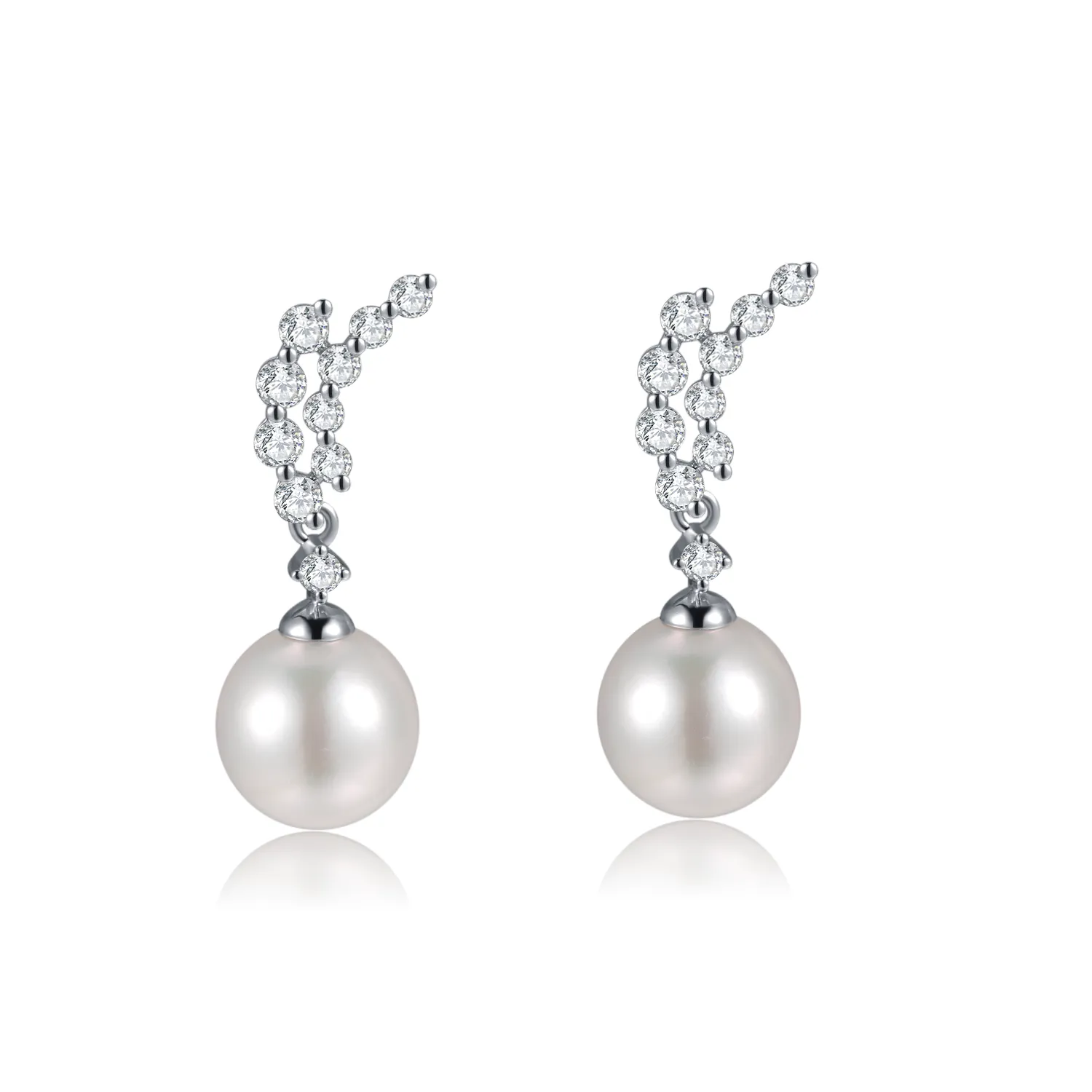 Diamond branch Sea Pearls Earrings