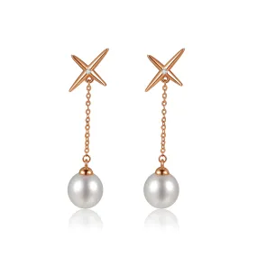 Diamond "Sparkle" Pearl Earrings