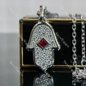 Doveggs princess colored gem/lab grown diamond pendant necklace (pendant only)