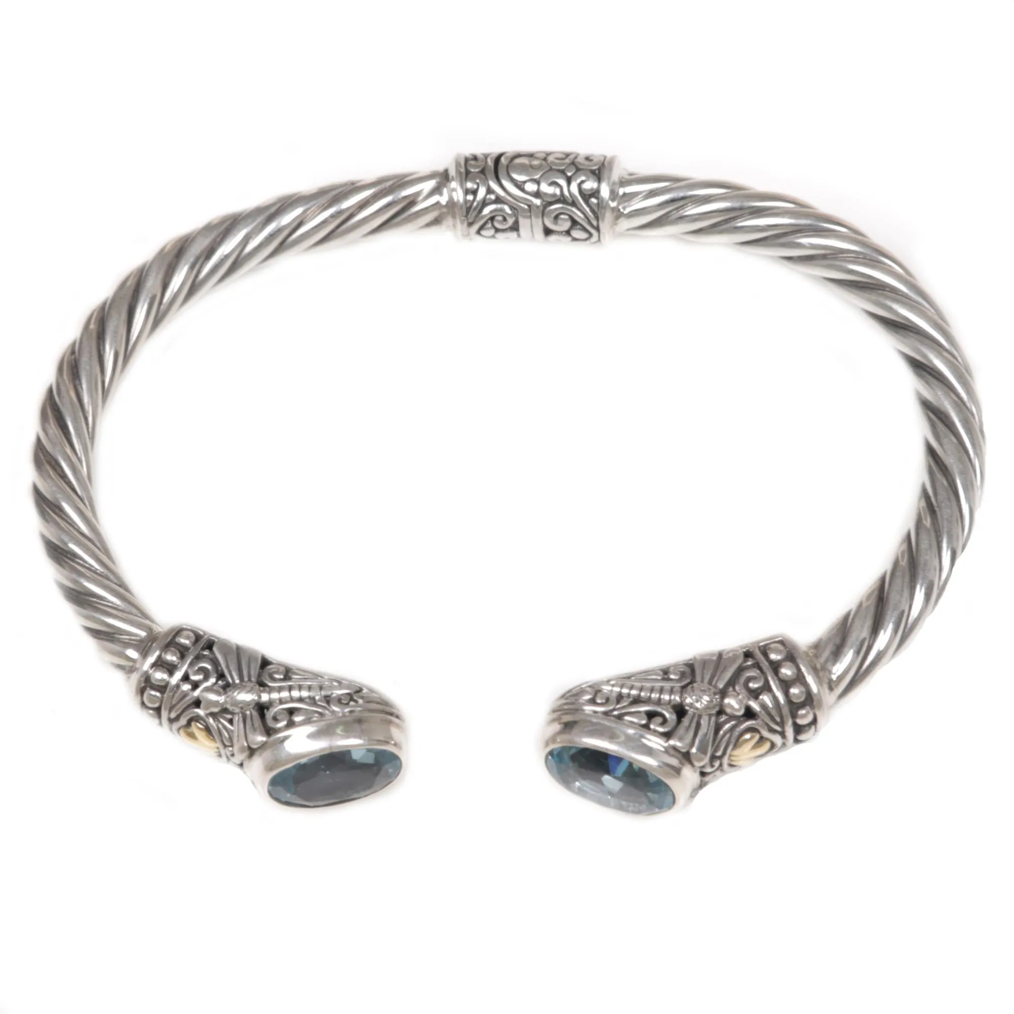 Dragonfly Den In Blue Cuff Bracelet