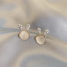 E1445 - Opal Rabbit Earrings