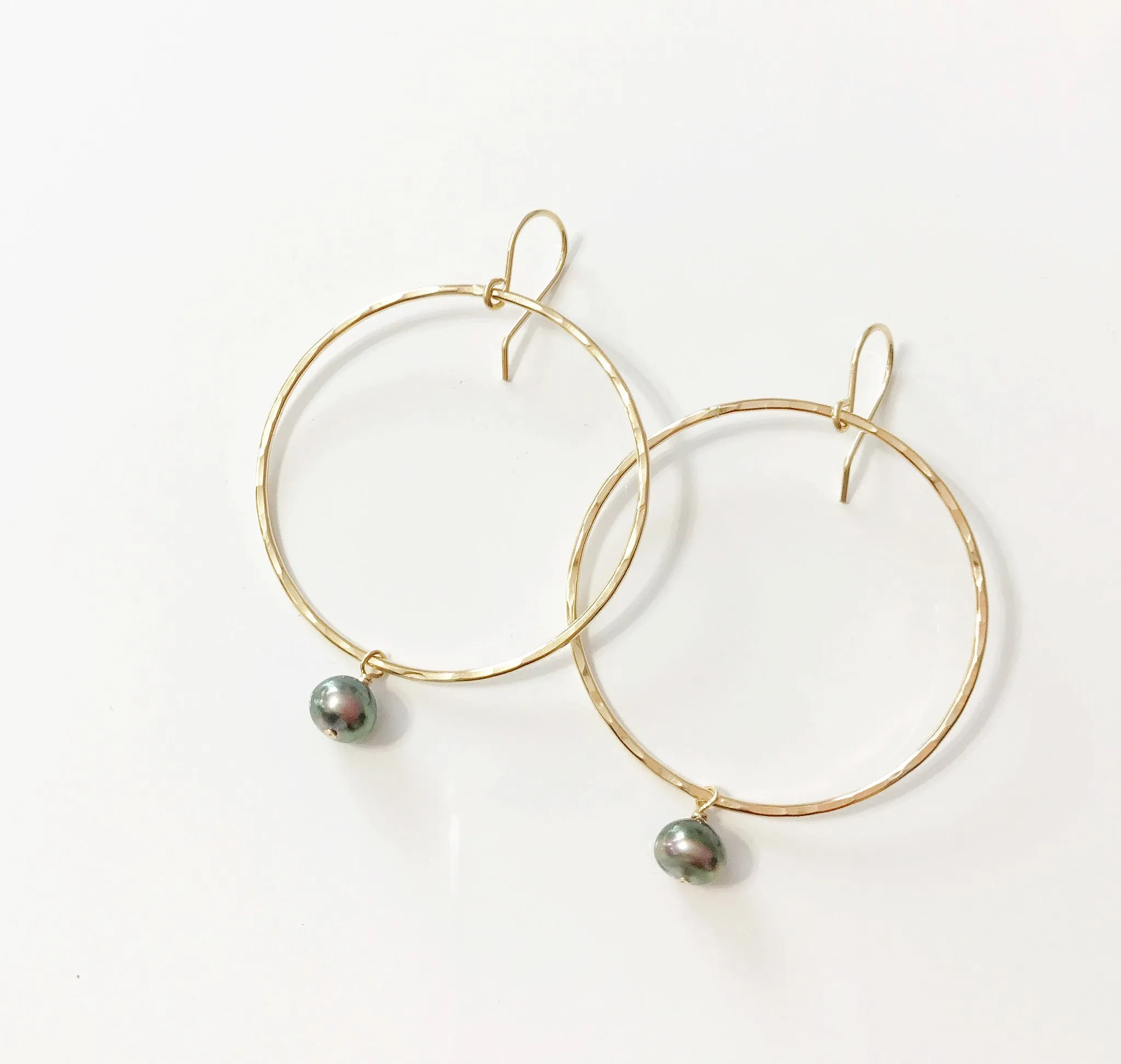 Earrings Airi - keshi tahitian pearls (E350)