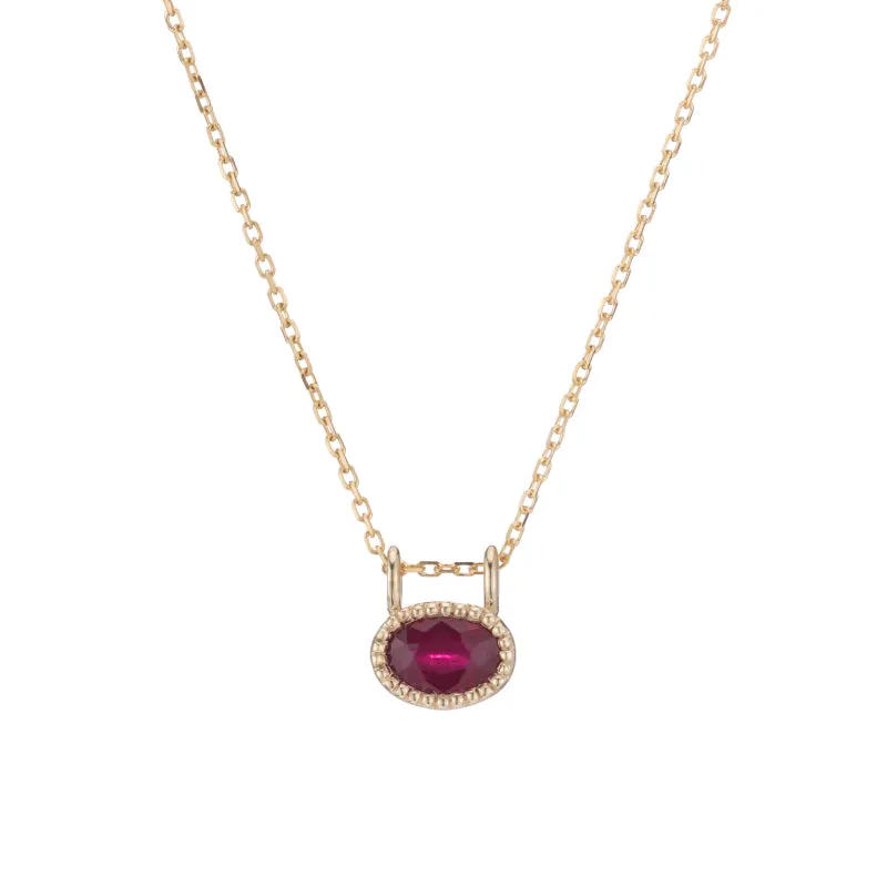 East West Ruby Necklace (ready to ship option)*