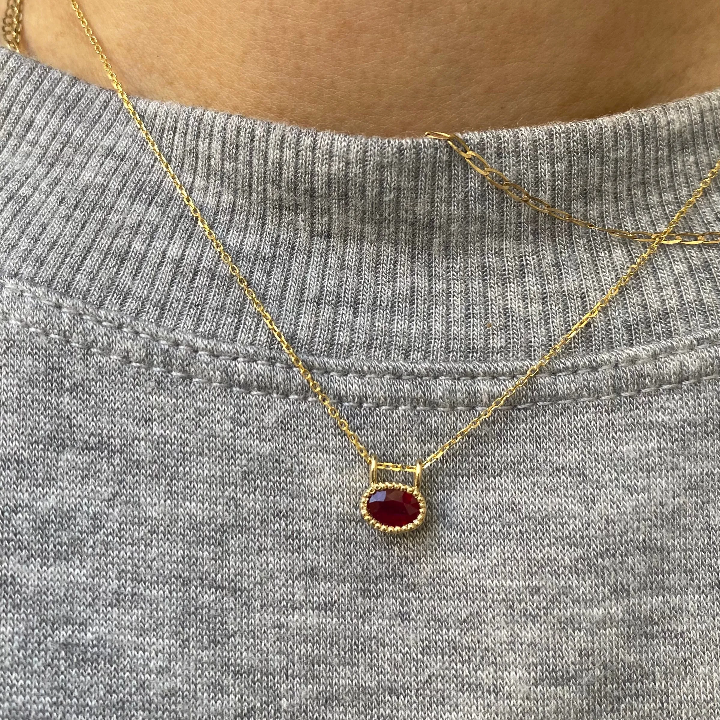 East West Ruby Necklace (ready to ship option)*