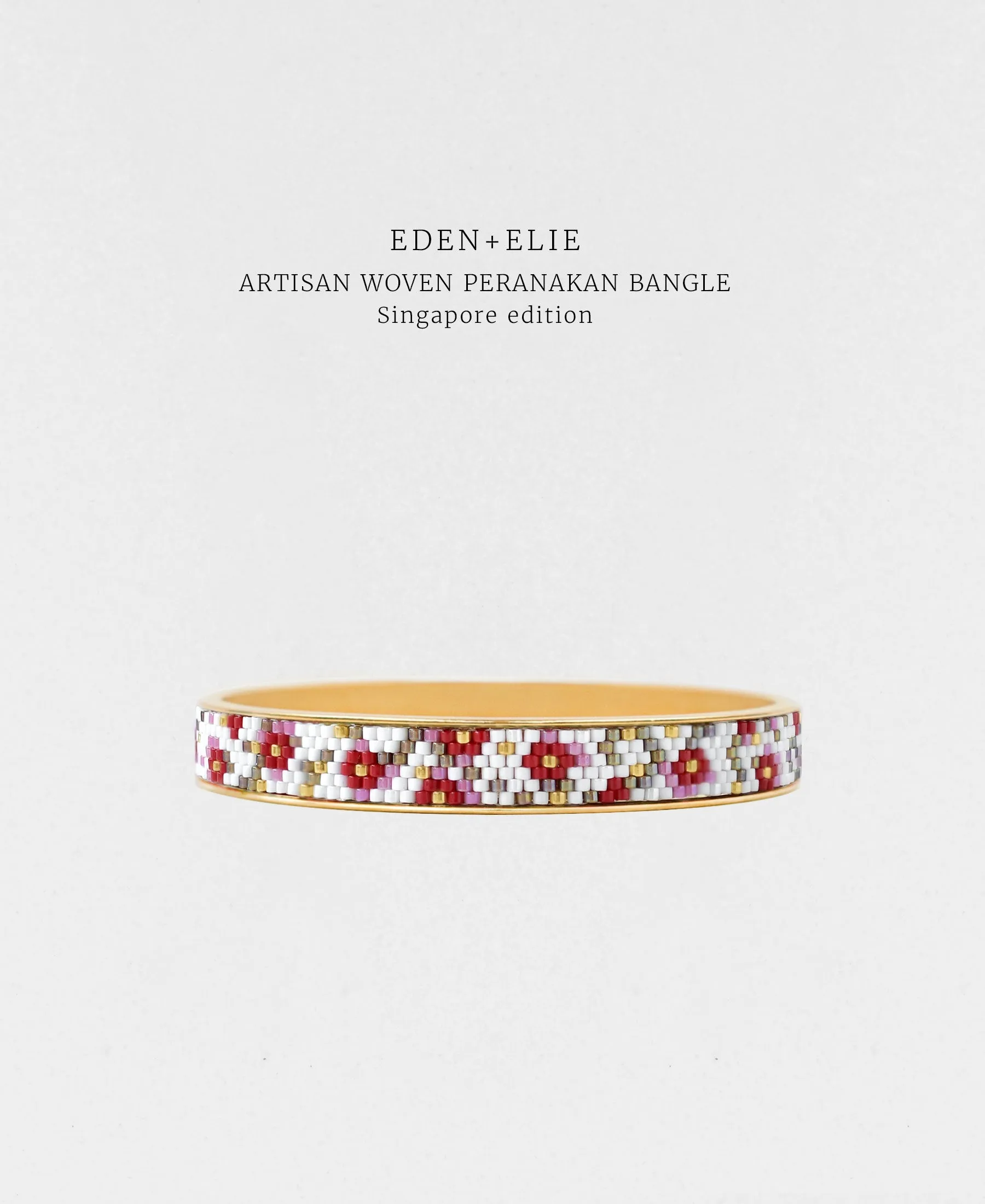 EDEN   ELIE Modern Peranakan gold narrow bangle - Singapore edition