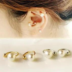 EK803 New Brincos Clip Earing boucle d'oreille Bijoux Simulated-pearl Ear Cuff Earrings For Women Girl Jewelry Gift Pendientes