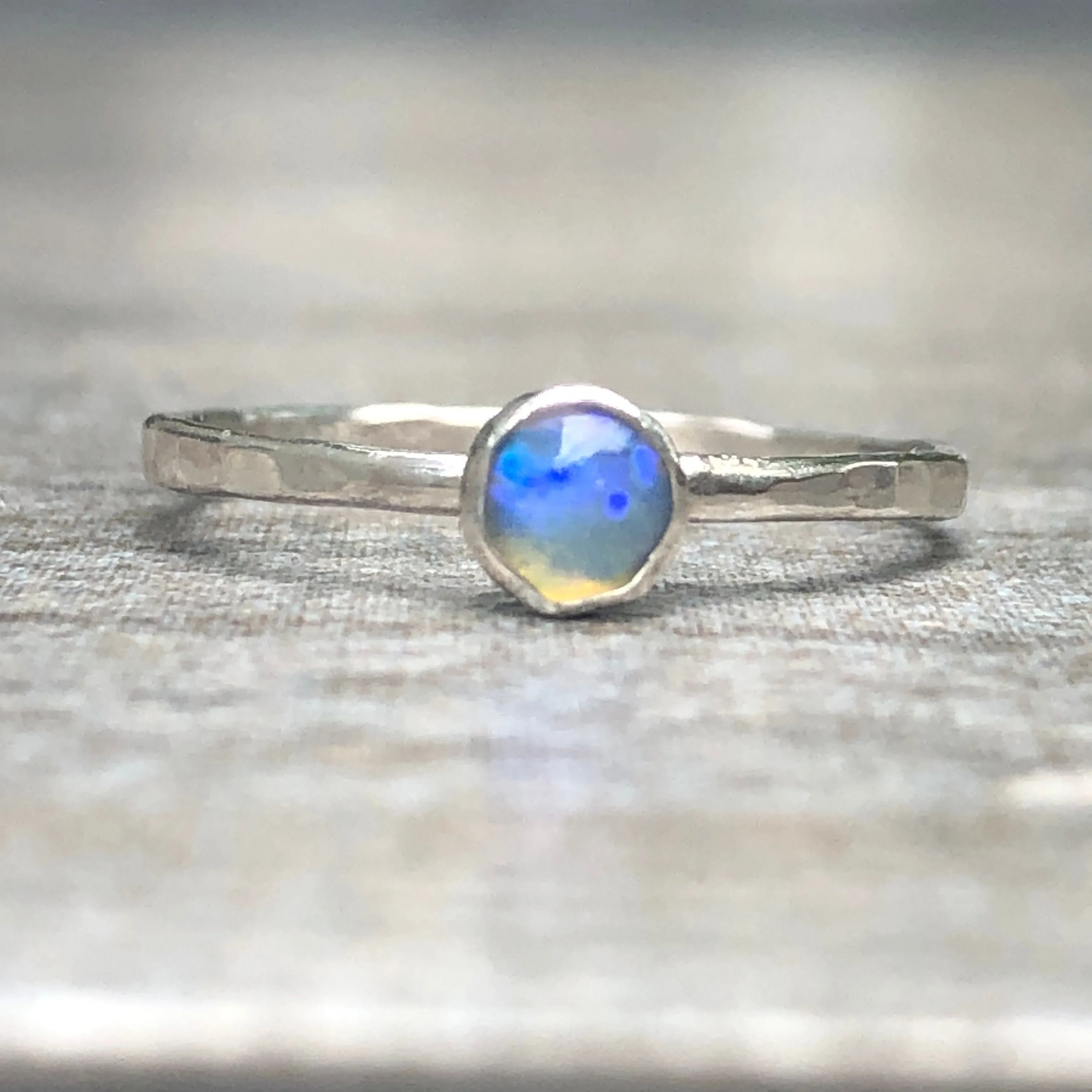 Ella - Opal Stacking Ring in Silver or Gold