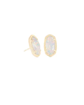 Ellie Gold - White Opal Earring