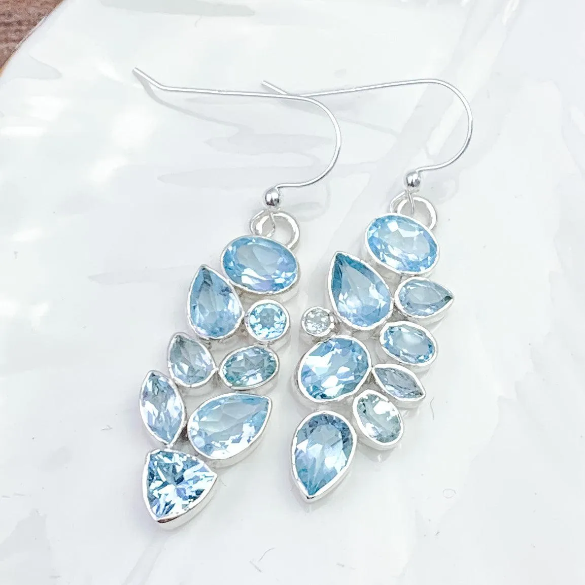 Ethereal Love Blue Topaz Silver Set