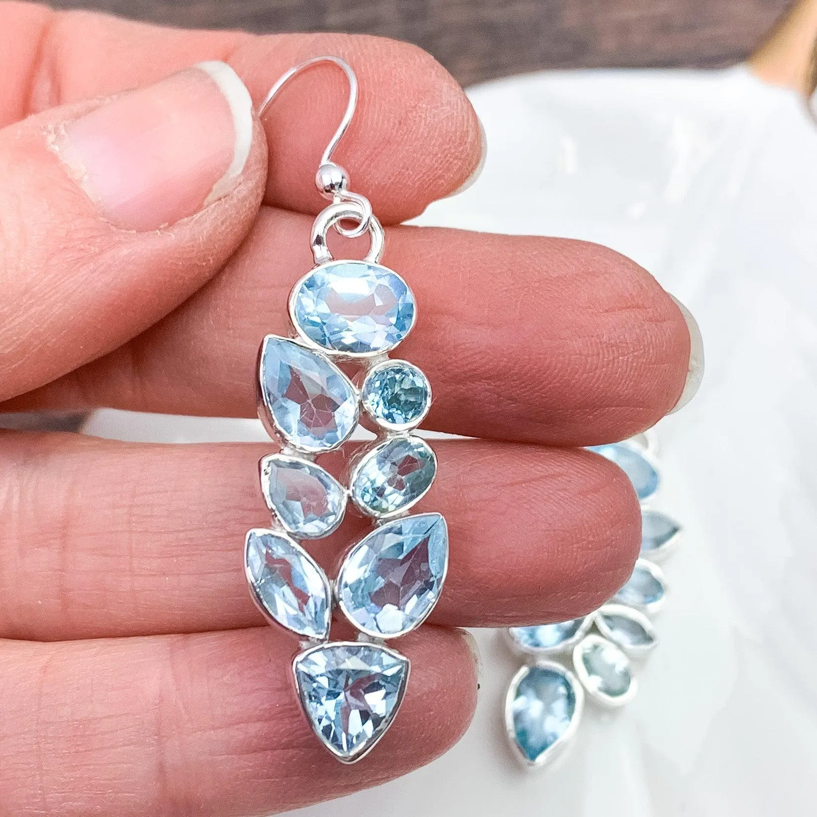 Ethereal Love Blue Topaz Silver Set