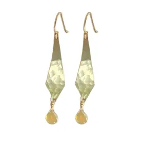 Ethiopian Opal Hammered Dangle Earrings