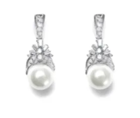 Ettiene Pearl And Crystal Bridal Drop Earrings