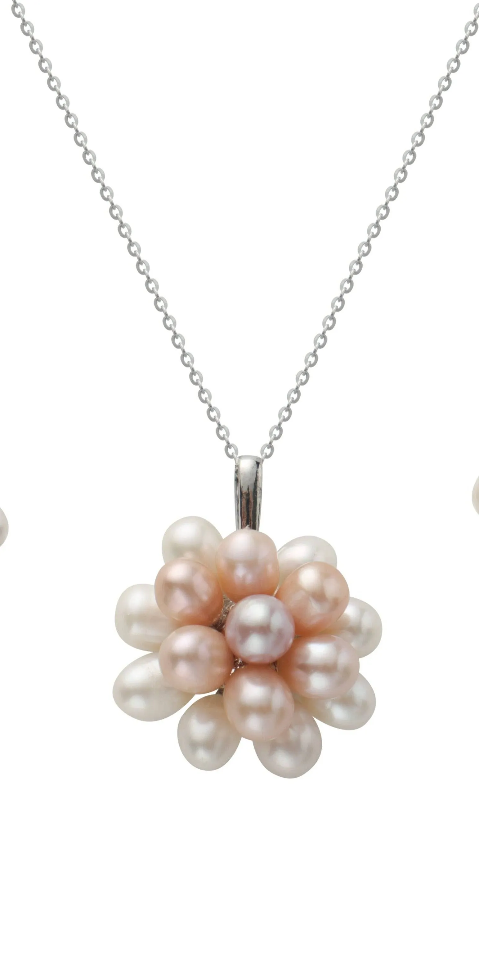 Floral Oval Pearl Set Necklace and Earrings (Purchase Individually)