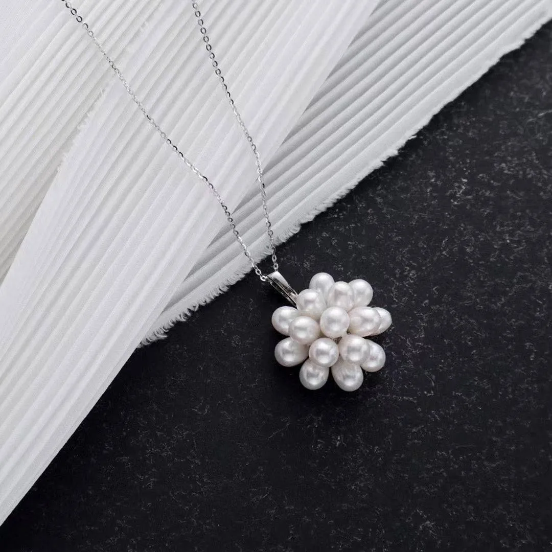 Floral Oval Pearl Set Necklace and Earrings (Purchase Individually)