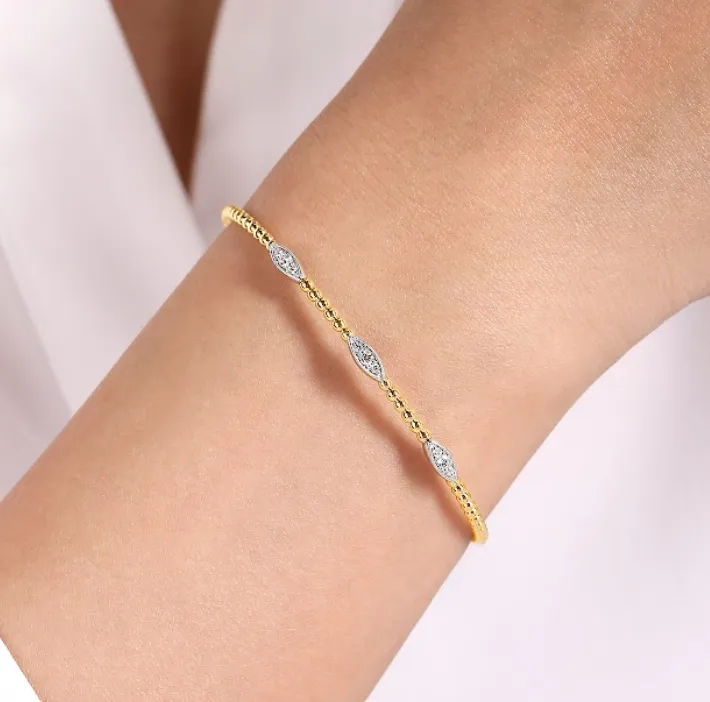 Gabriel & Co. Diamond Marquise Station ‘Bujukan’ Cuff Bracelet