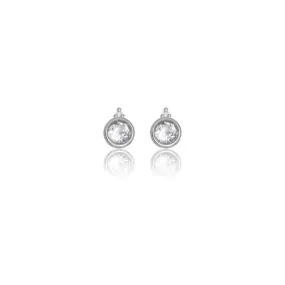 Georgini Natural Topaz and Two Natural Diamond April Earrings - Silver