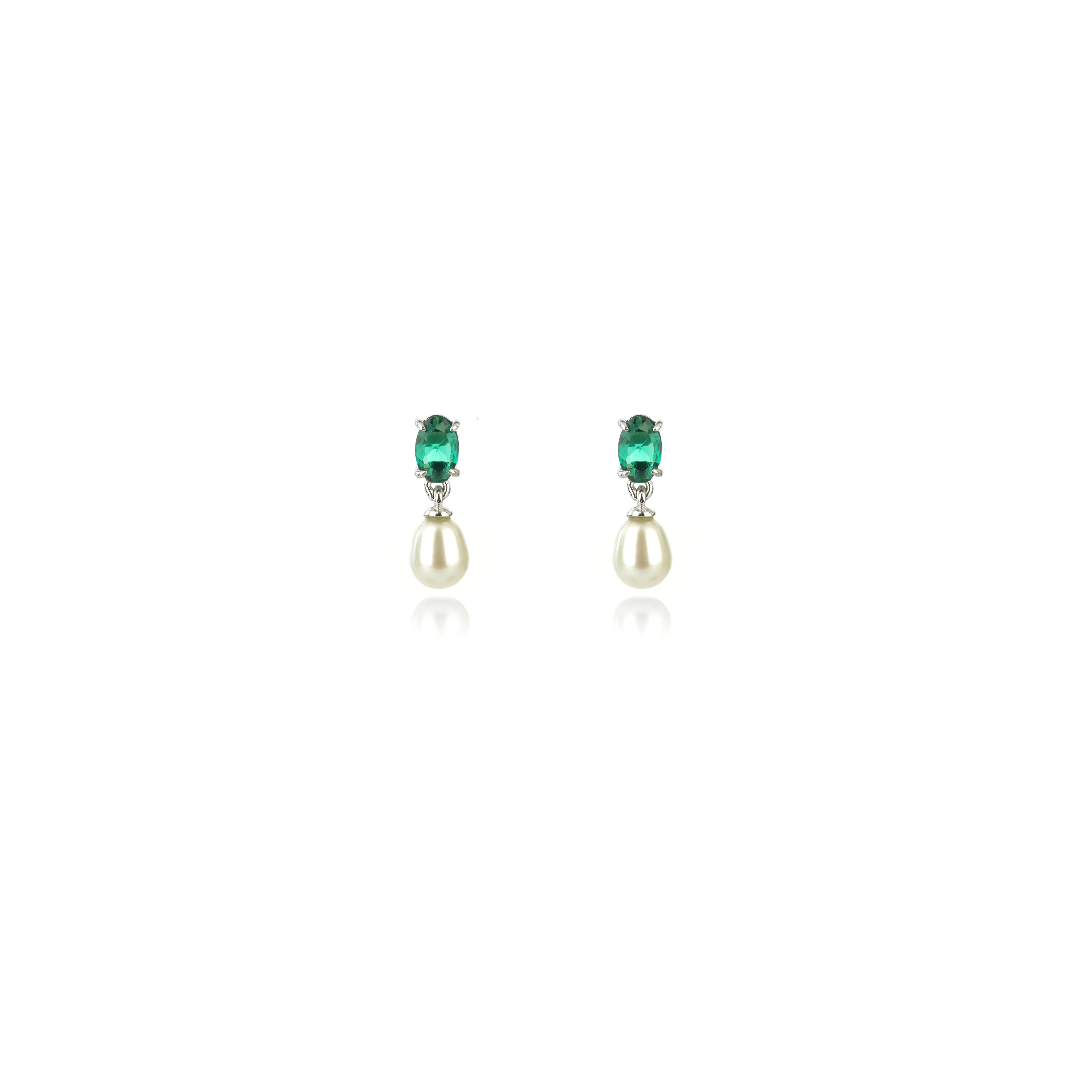 Georgini Oceans Whitsundays Earrings- Green/Silver