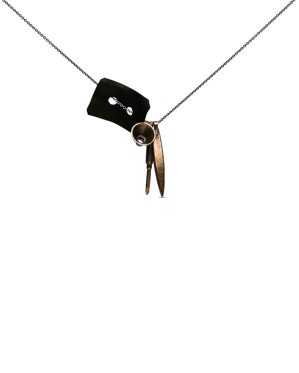 Gold Black Diamond Large Lightkeeper Necklace