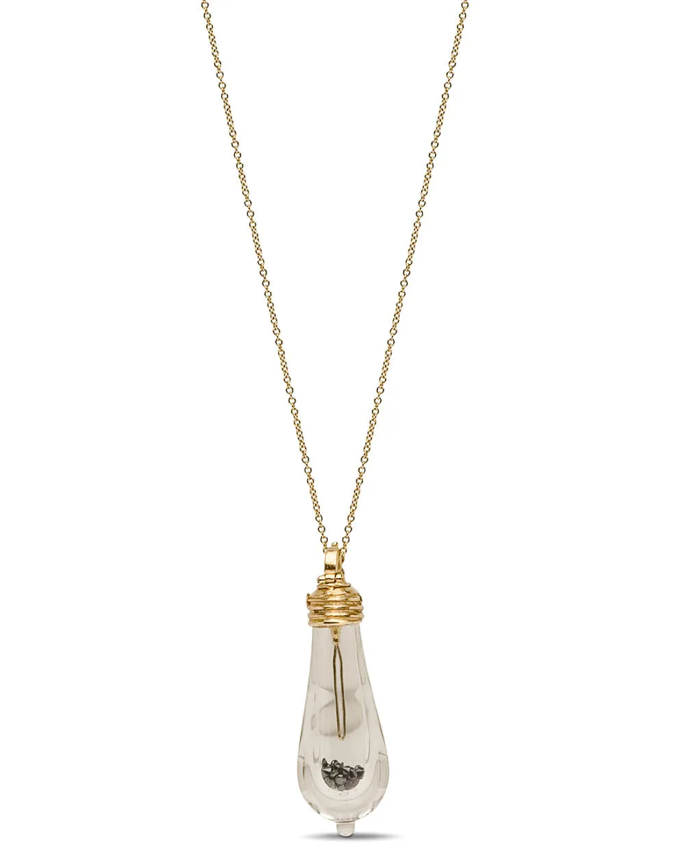 Gold Black Diamond Large Lightkeeper Necklace