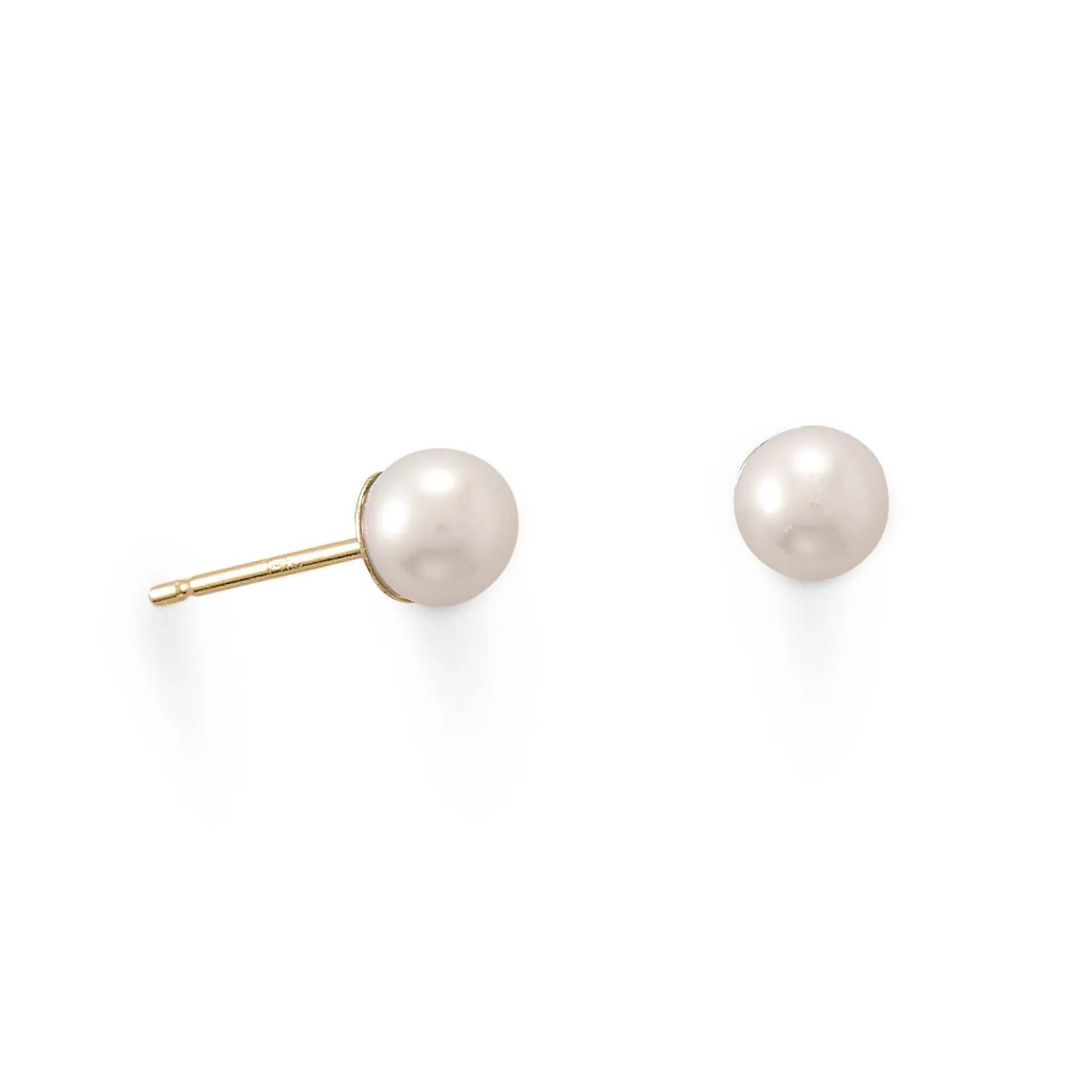 Gold Cultured Freshwater Pearl Stud Earrings