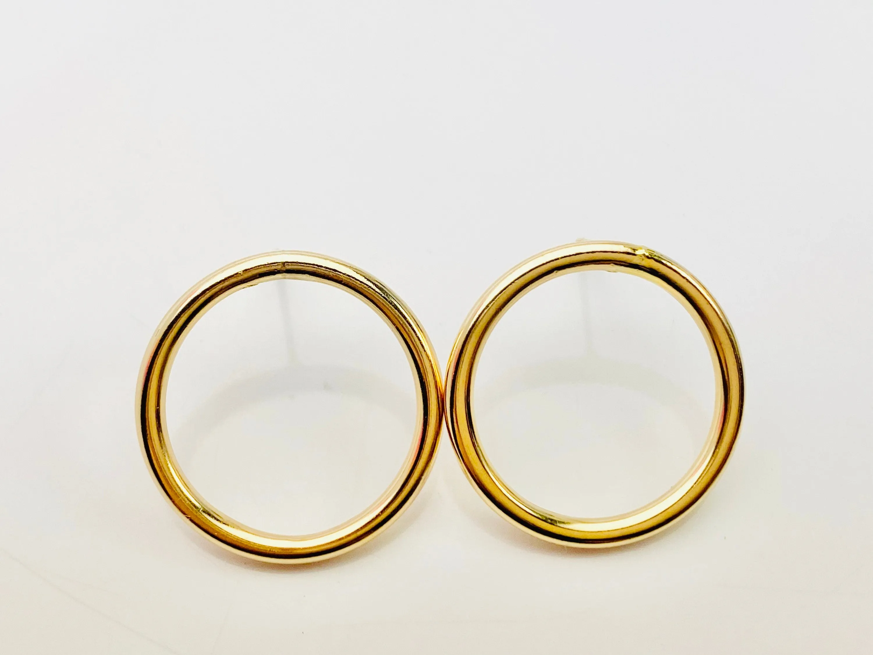 Gold filled circle earrings