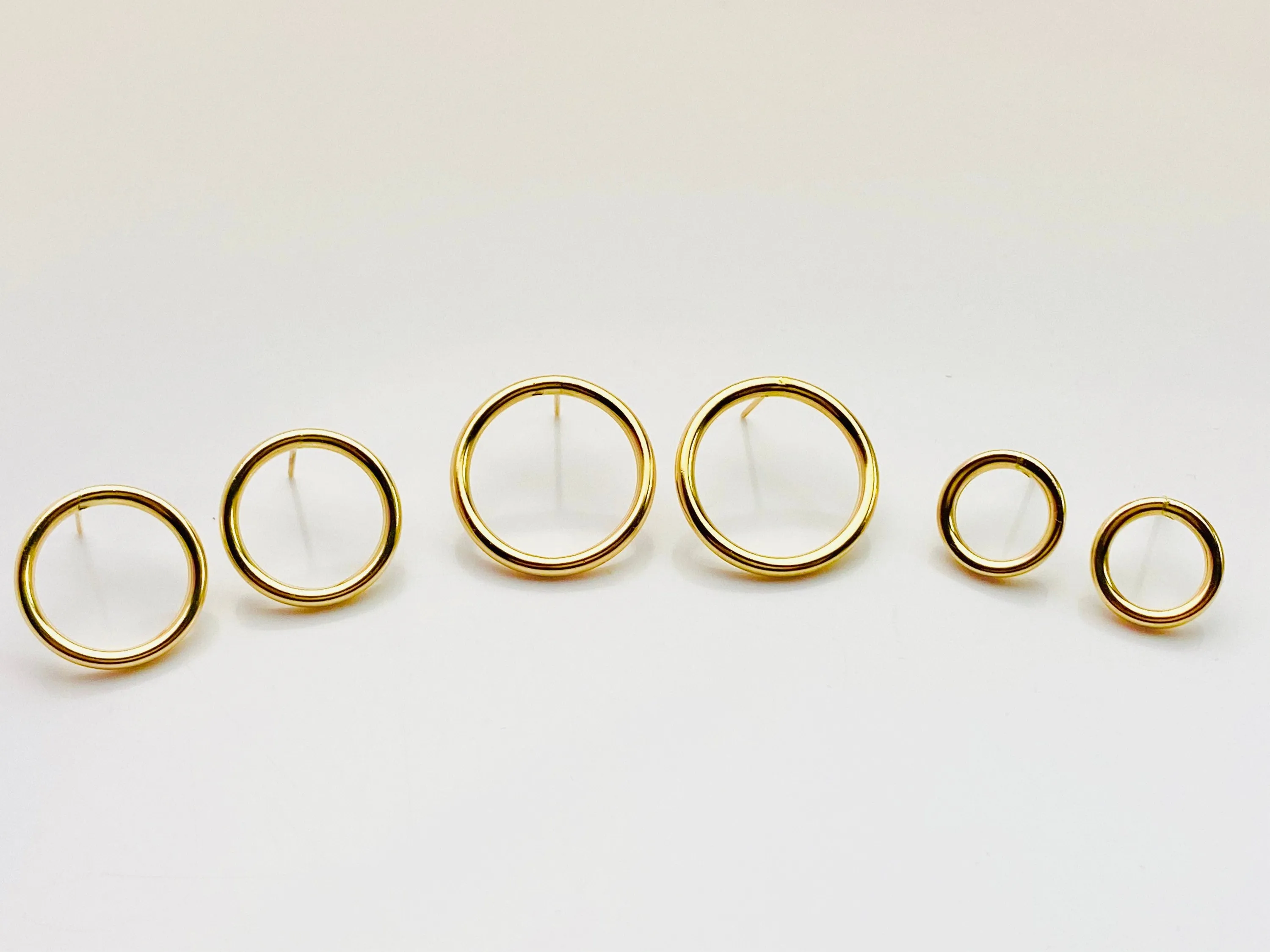 Gold filled circle earrings