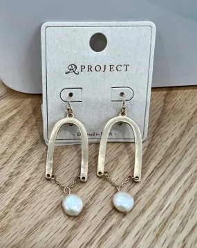 Gold Pearl Drop Earring