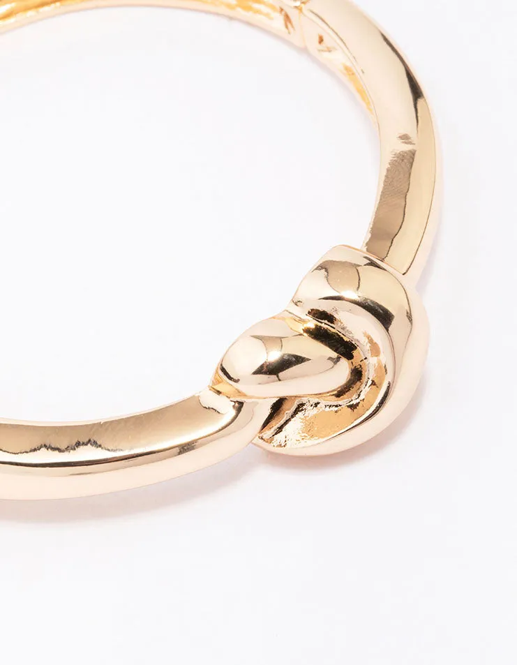 Gold Textured Molten Organic Bangle