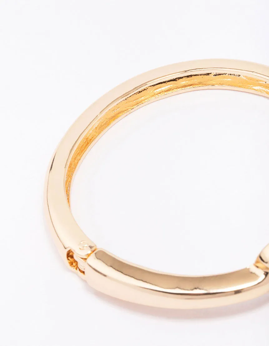 Gold Textured Molten Organic Bangle