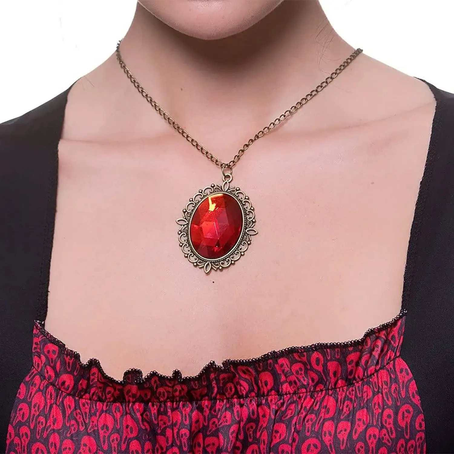 Gothic Ruby Necklace Red Jewel Vampire Queen Fancy Dress