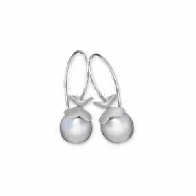 Grande Ruffle© Grey Freshwater Cultured Pearl Earrings In Sterling