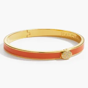 Halcyon Days 18K Yellow Gold Skinny Pave Orange Bangle Bracelet