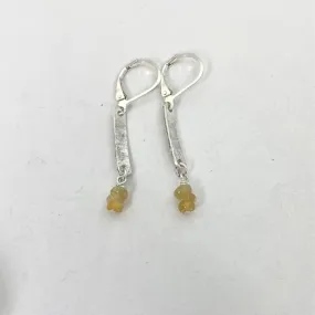 Hammered Birch with mini Opals Earrings