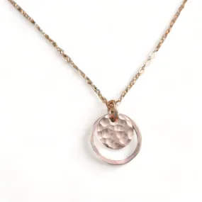 Hammered Halo Pendant - rose gold-filled