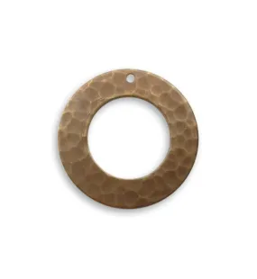 Hammered Ring-open, round,  Vintaj Natural Brass- 22 mm