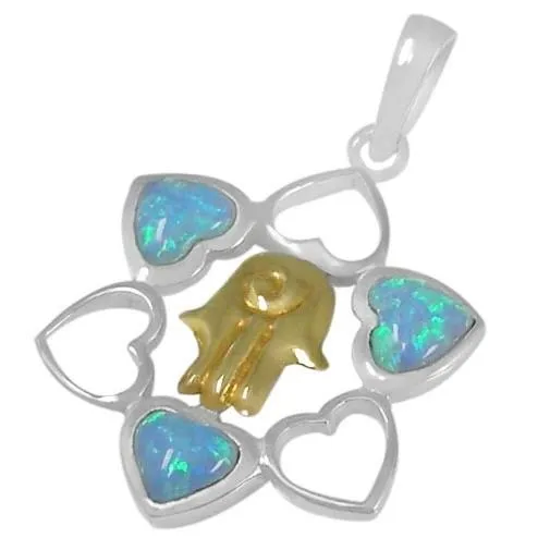 Hamsa Heart Star Pendant