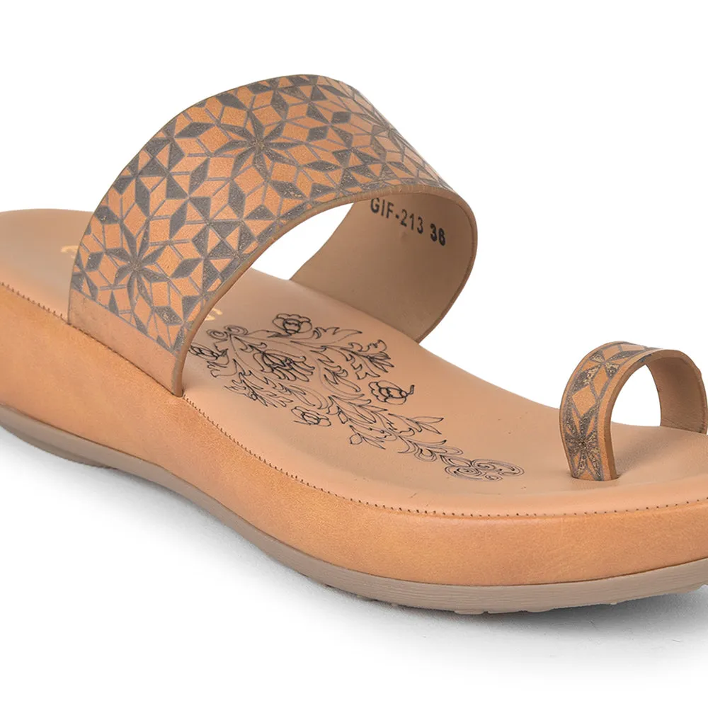 Healers Comfort (Tan) Thongs For Ladies GIF-213 By Liberty