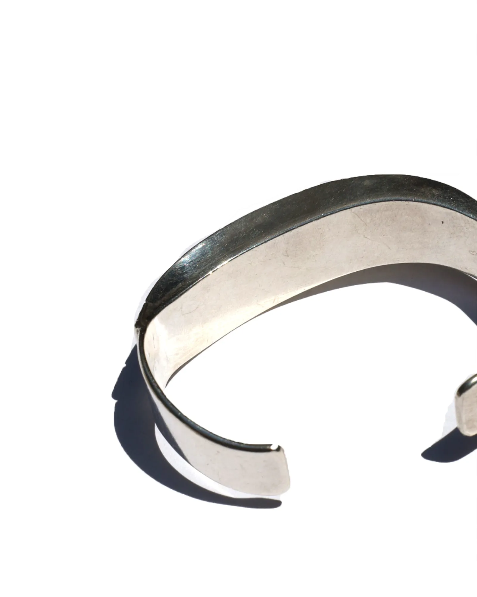 Heavy Silver Waved Cuff Bracelet