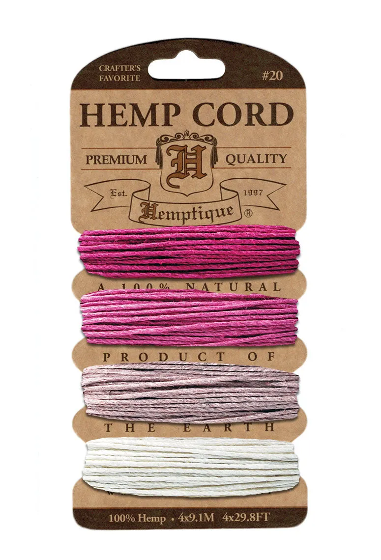 Hemptique Card Cord Set #10, Ruby