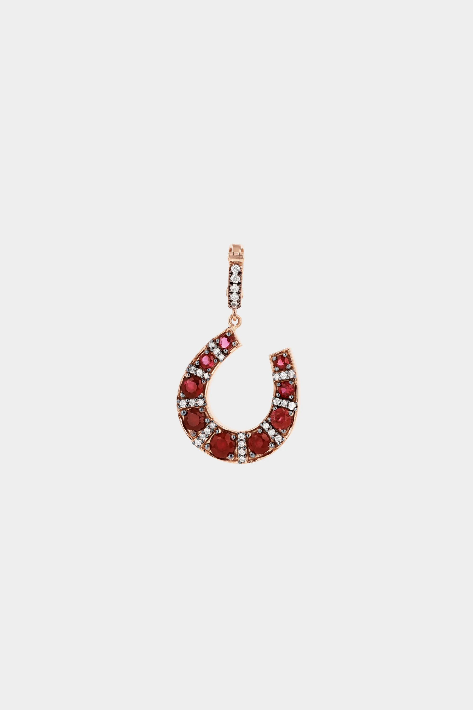 Horse Shoe Pendant, Ruby