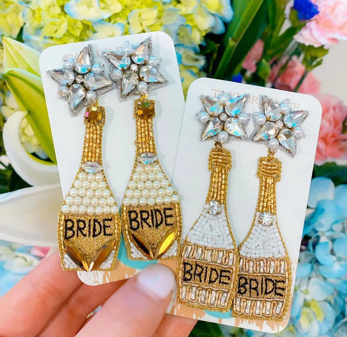 I said YES Bride Beaded Earrings