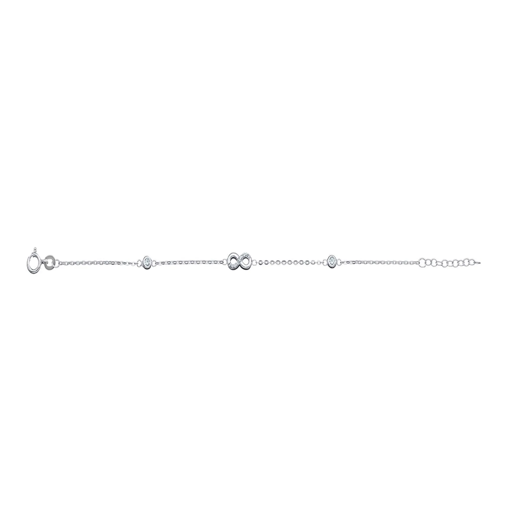 Infinity CZ Bracelet - Sterling Silver