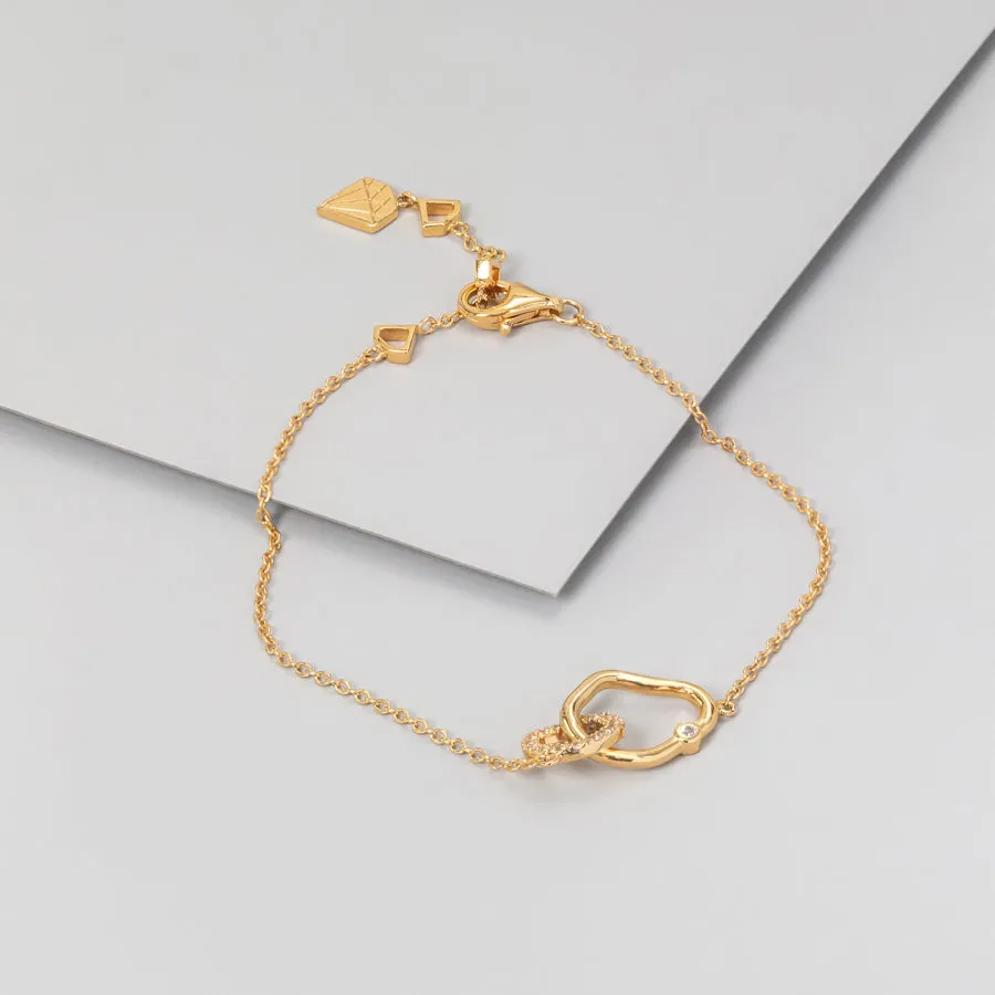 Infinity Link Pave 14K Gold Vermeil Bracelet