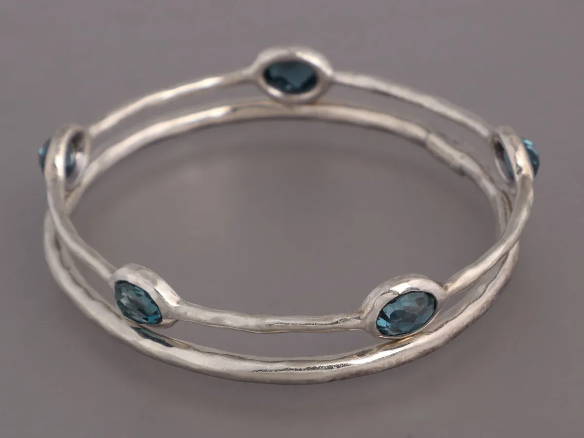 Ippolita Sterling Silver Blue Topaz Rock Candy Bangle Set