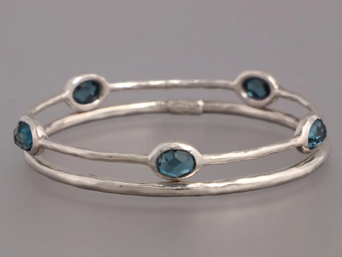 Ippolita Sterling Silver Blue Topaz Rock Candy Bangle Set