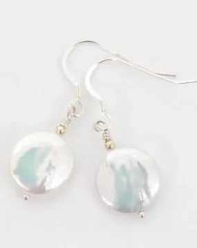 Ivory Coin Pearl Earrings