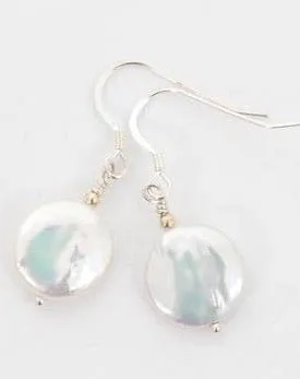 Ivory Coin Pearl Earrings