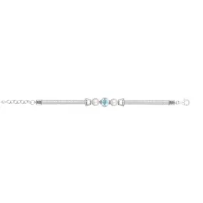 JD B62583BTP PEARL & BLUE TOPAZ 3 STRAND BRACELET